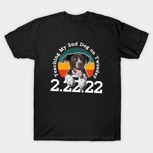 Teaching my dog on twosday / 22222 / pet lover gift idea T-Shirt by Yurko_shop